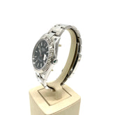 ROLEX DATEJUST II STEEL & 18K WHITE GOLD BEZEL BLACK DIAL MENS 41MM WATCH